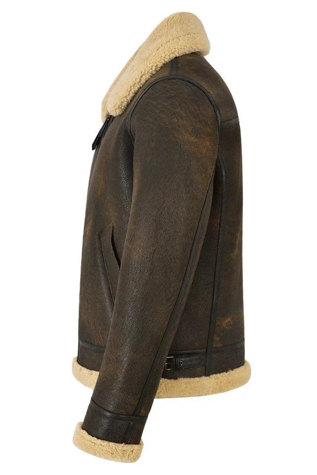 Men's Sheepskin B3 Bomber Aviator Jacket