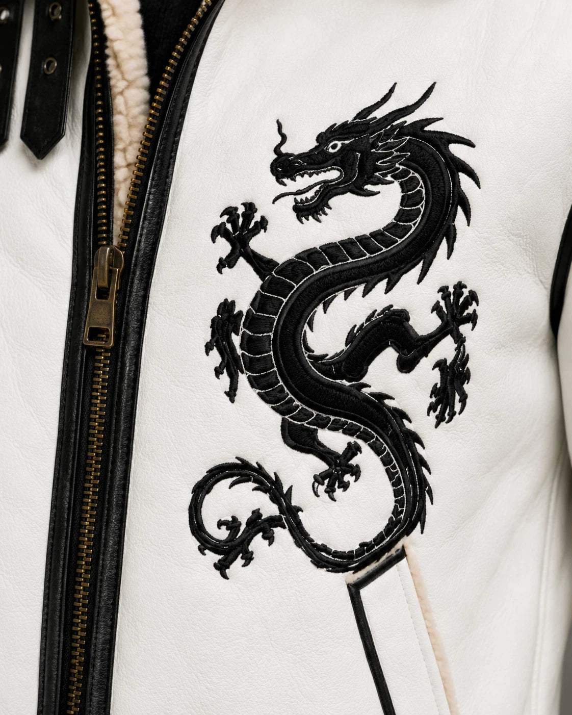 Men's Lambskin B3 Bomber Jacket with Embroidery