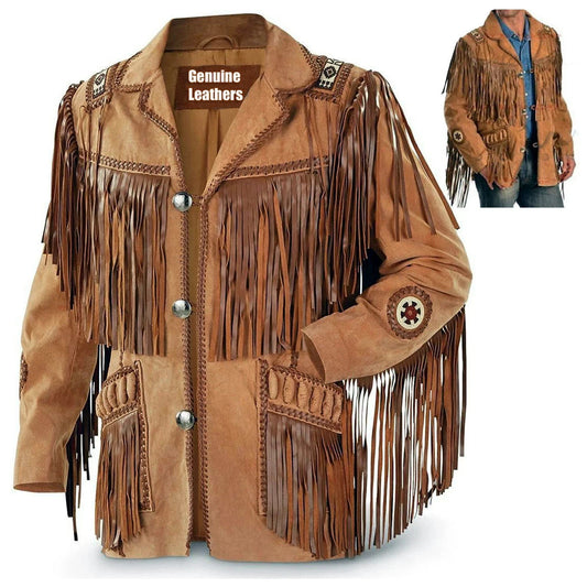 Men's Western Fringe Leather Jacket
