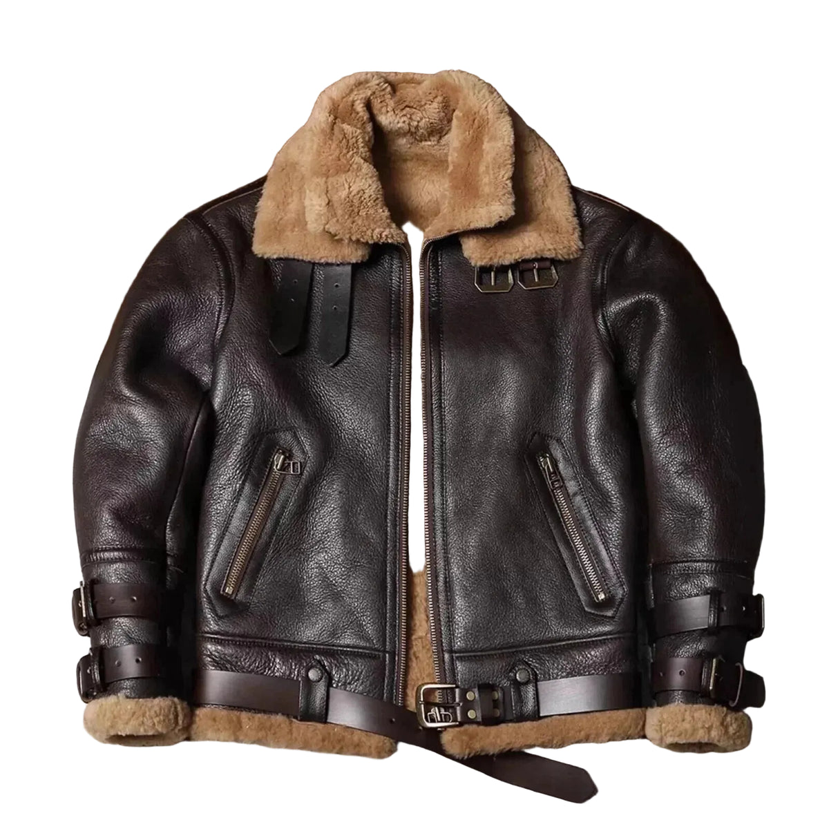 Men's RAF B3 Brown Bomber Jacket - front
