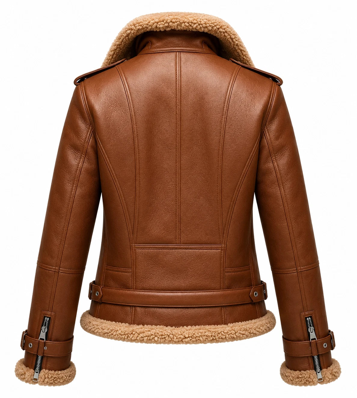 Women's Brown Sheepskin Bomber Jacket