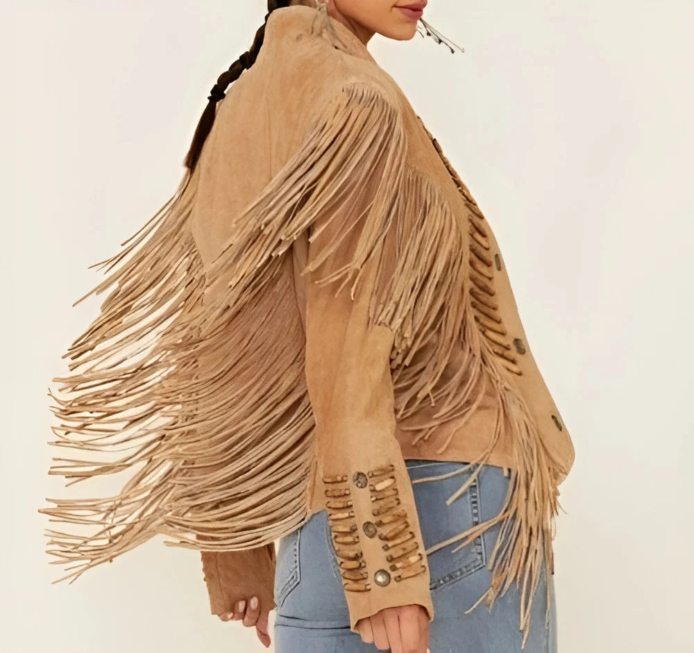 Women's Brown Suede Vintage Motorcycle Jacket