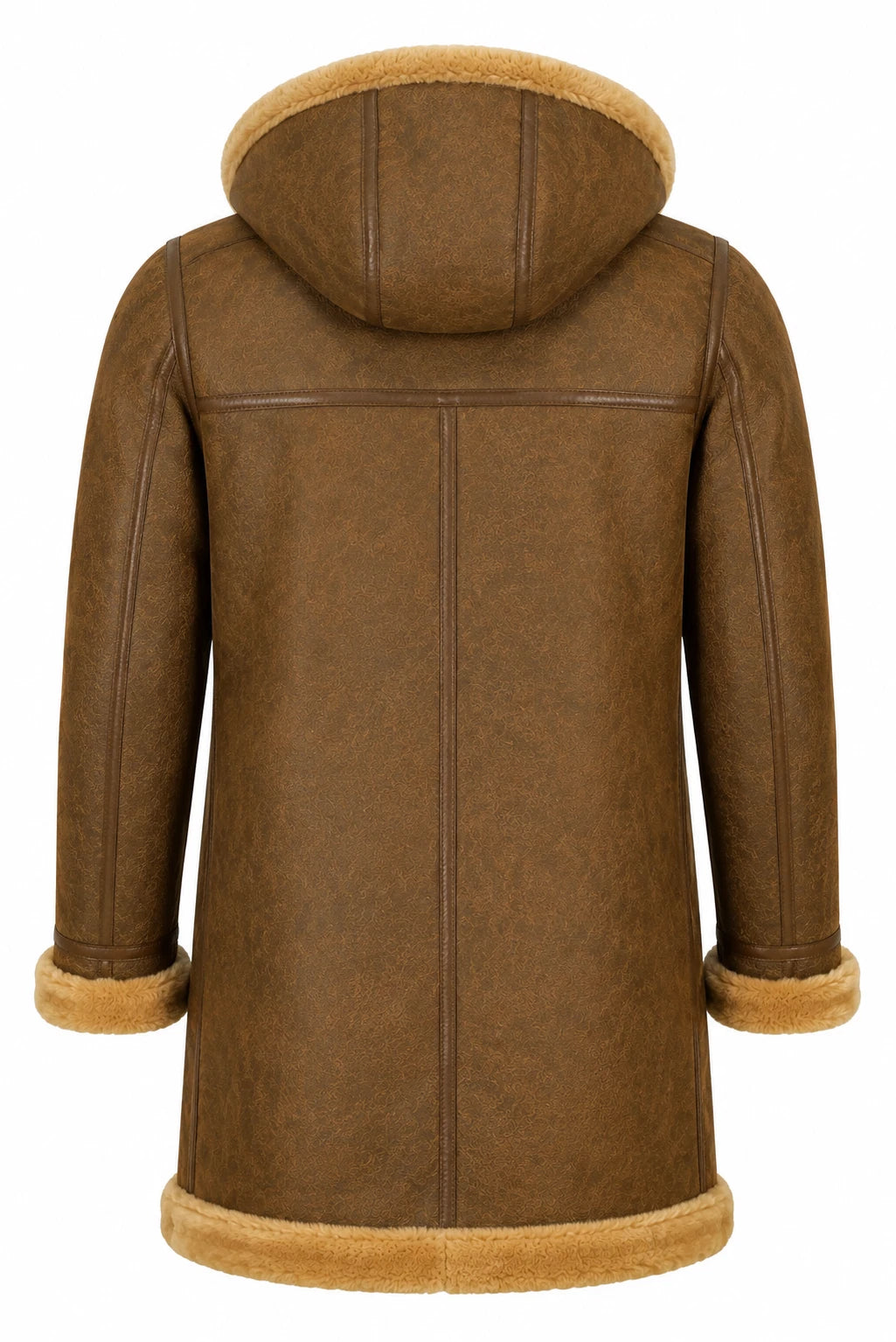 Men's Brown Lambskin Leather Hooded Biker Jacket