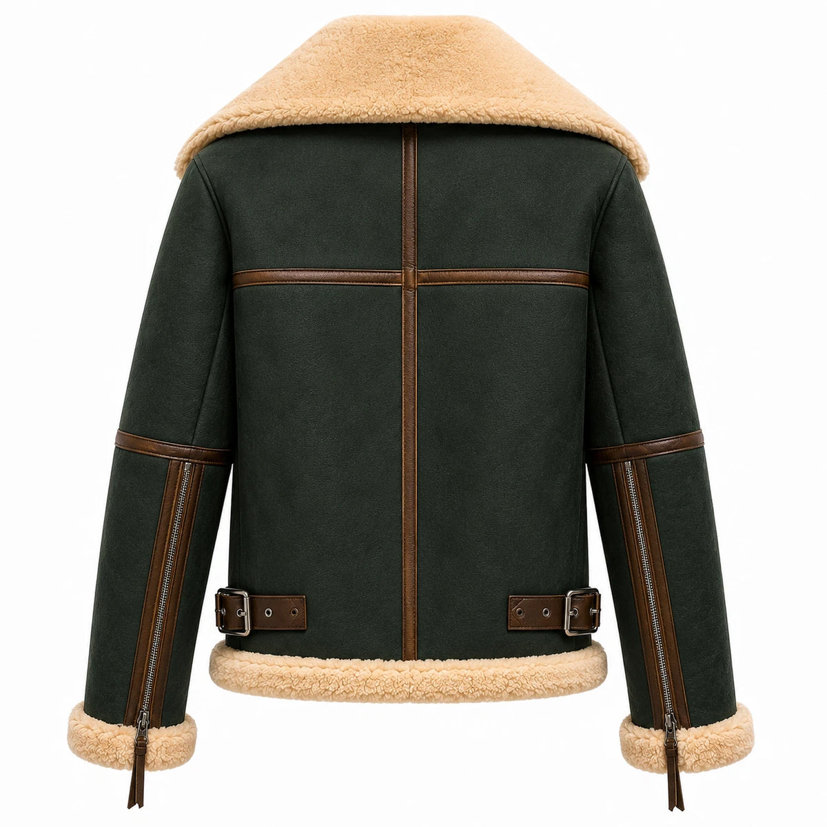 Women's Green Lambskin Bomber Jacket