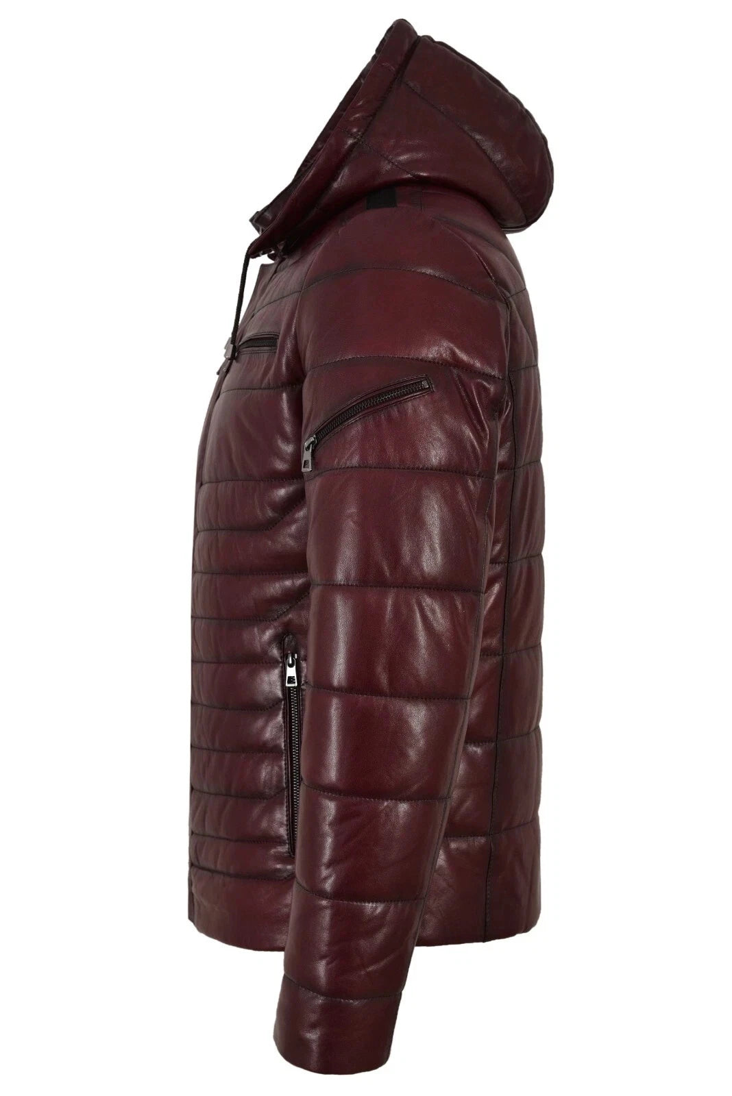 Men's Lambskin Leather Puffer Flight Jacket