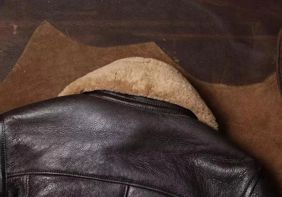 Men's RAF B3 Brown Bomber Jacket - worn