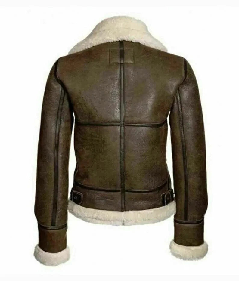 Women's Brown Leather B3 Aviator Jacket