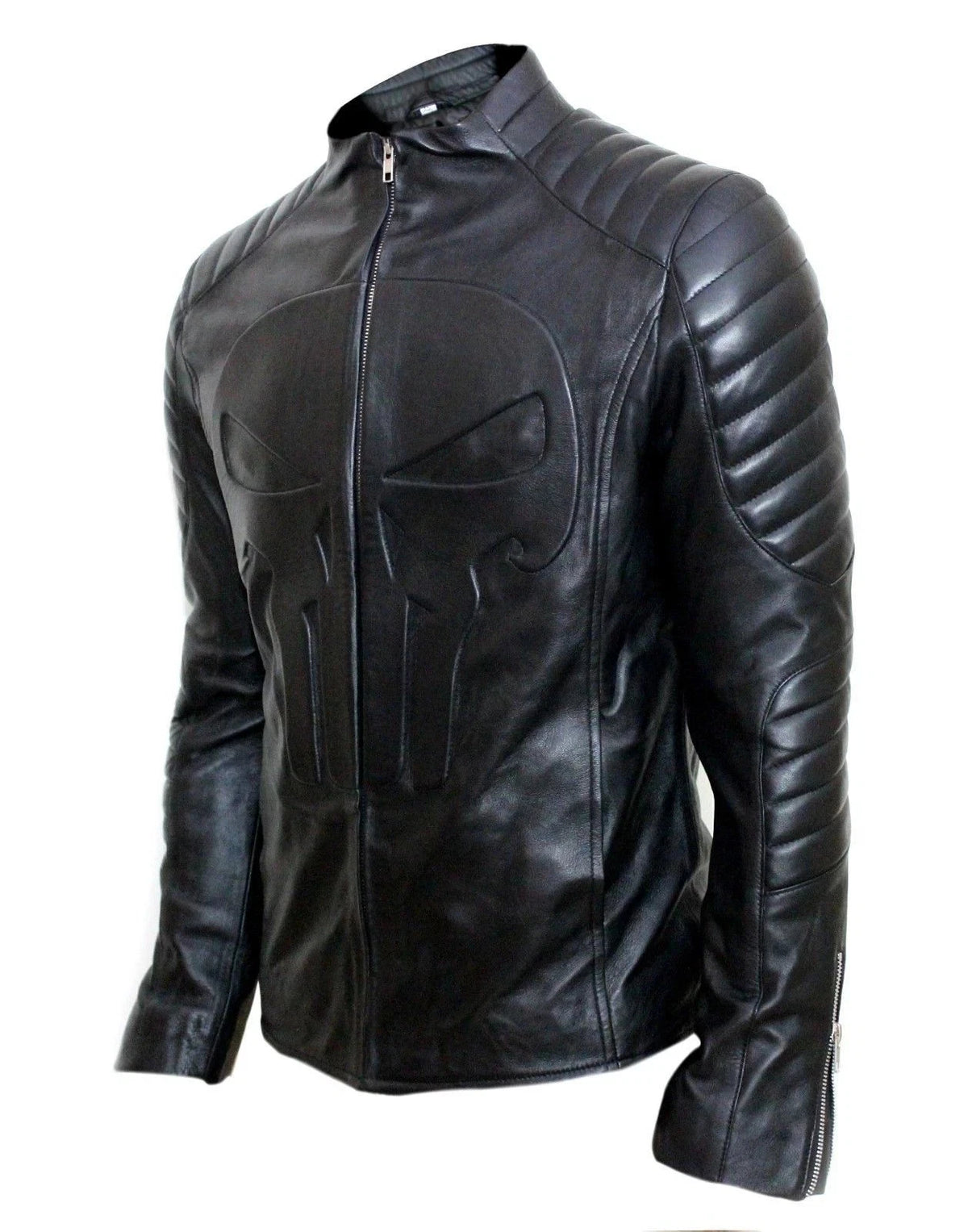 Men's Black Sheepskin Leather Bomber Jacket