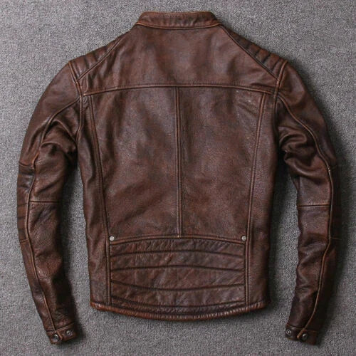 Men's Brown Suede Cafe Racer Jacket
