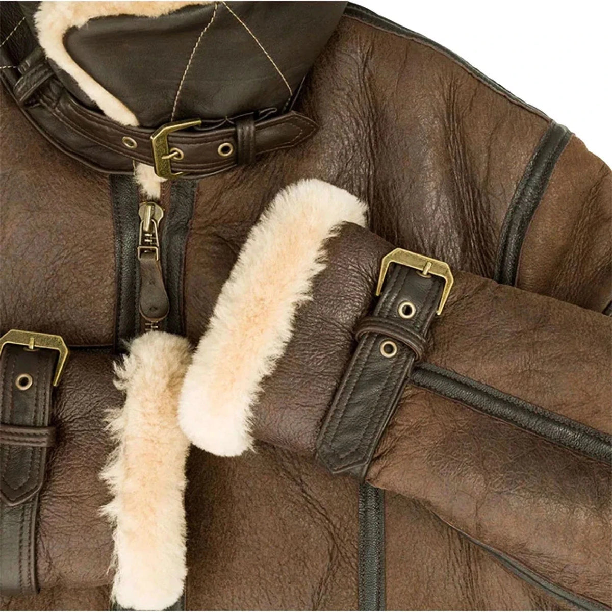 Men's Brown Leather B3 Bomber Jacket