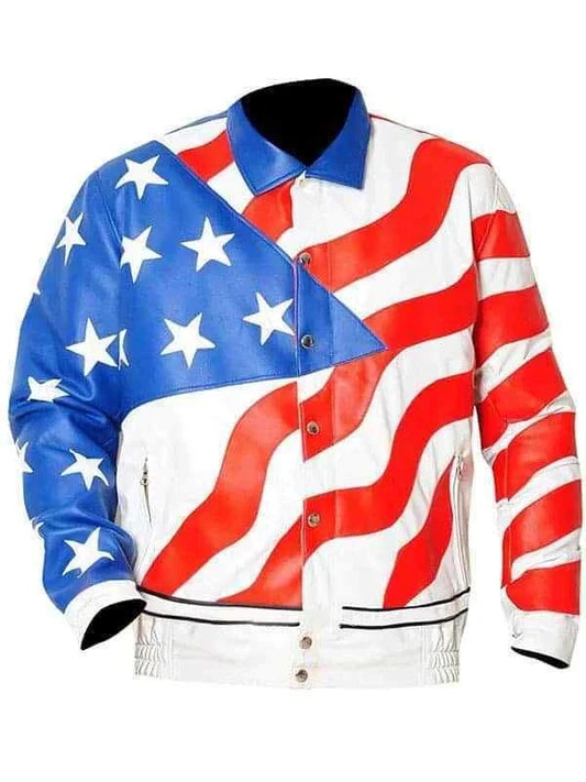 Men's American Flag Leather Jacket