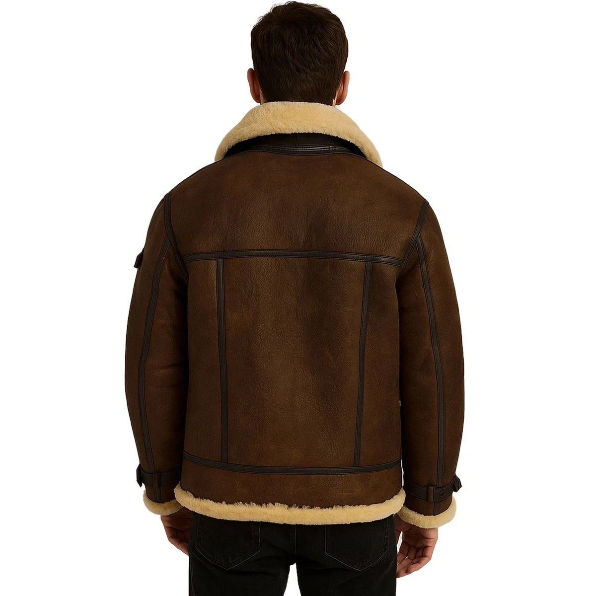 Men's Brown Leather B3 Bomber Jacket