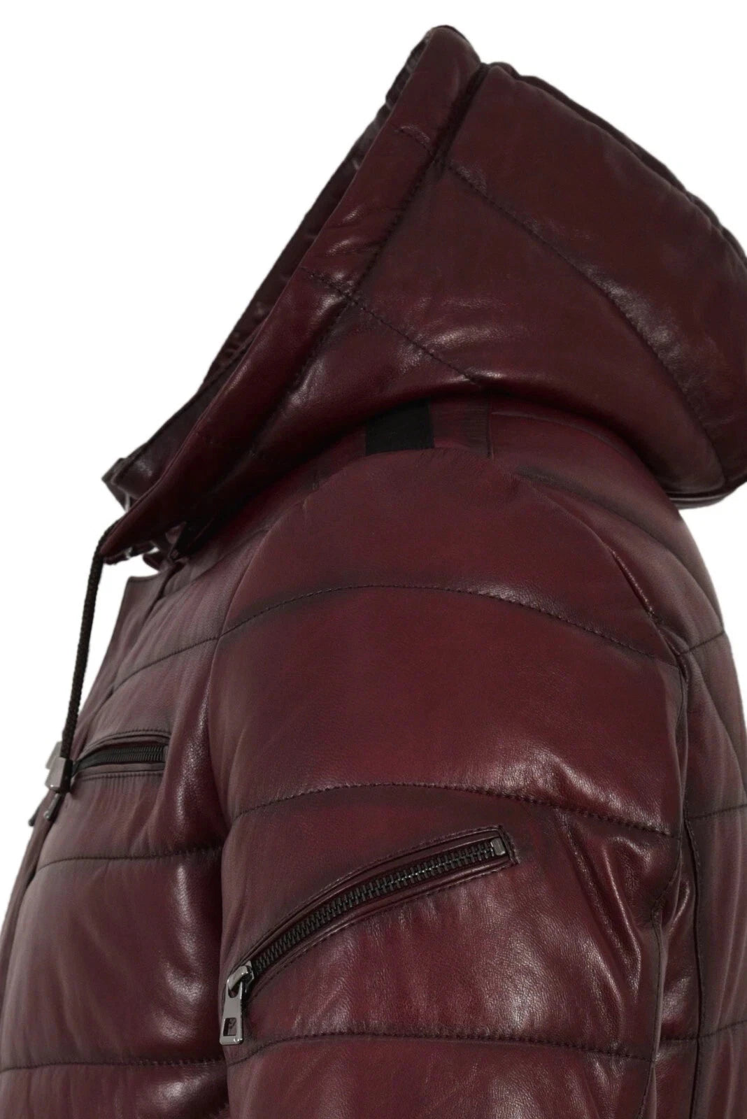 Men's Lambskin Leather Puffer Flight Jacket
