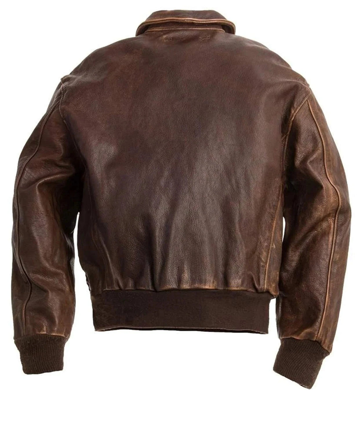 Men's Distressed Brown Leather A2 Bomber Jacket
