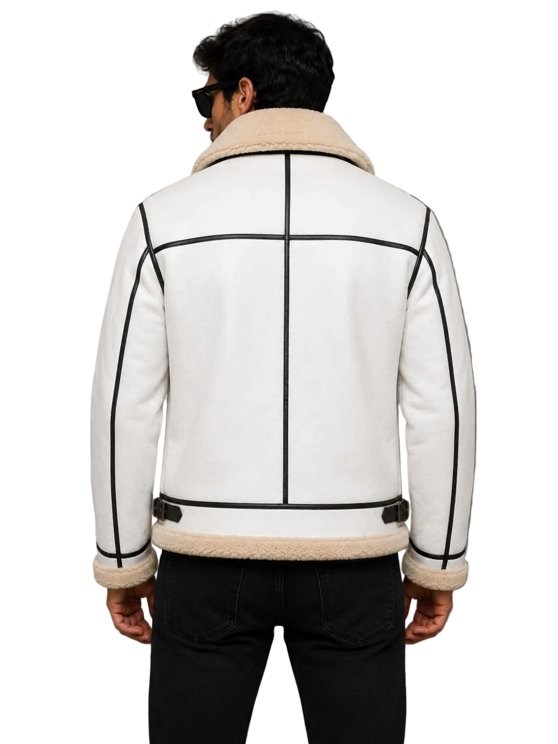 Men's Lambskin B3 Bomber Jacket with Embroidery